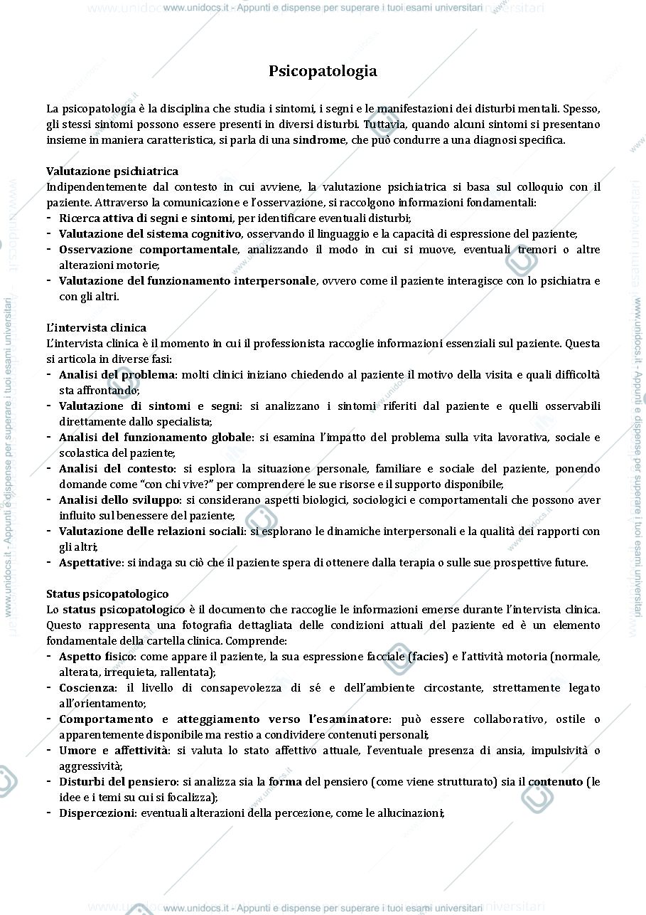 Anteprima pagina 3 — Psichiatria 1 anno 2 semestre