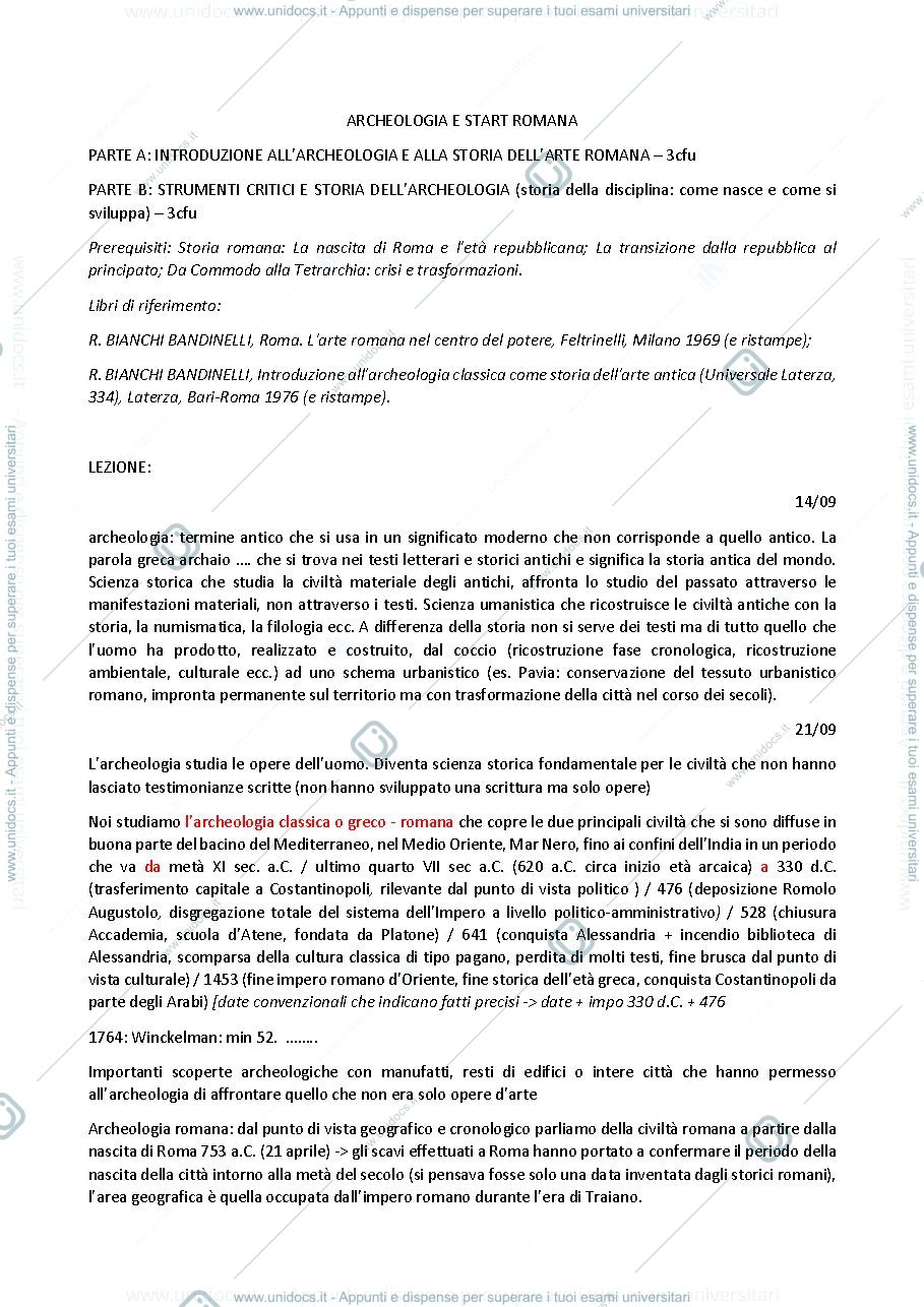 Anteprima pagina 1 — archeologia e storia dell'arte romana