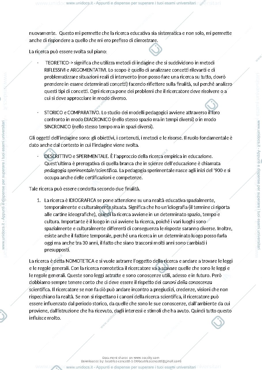 Anteprima pagina 3 — Metodologia della Ricerca Educativa