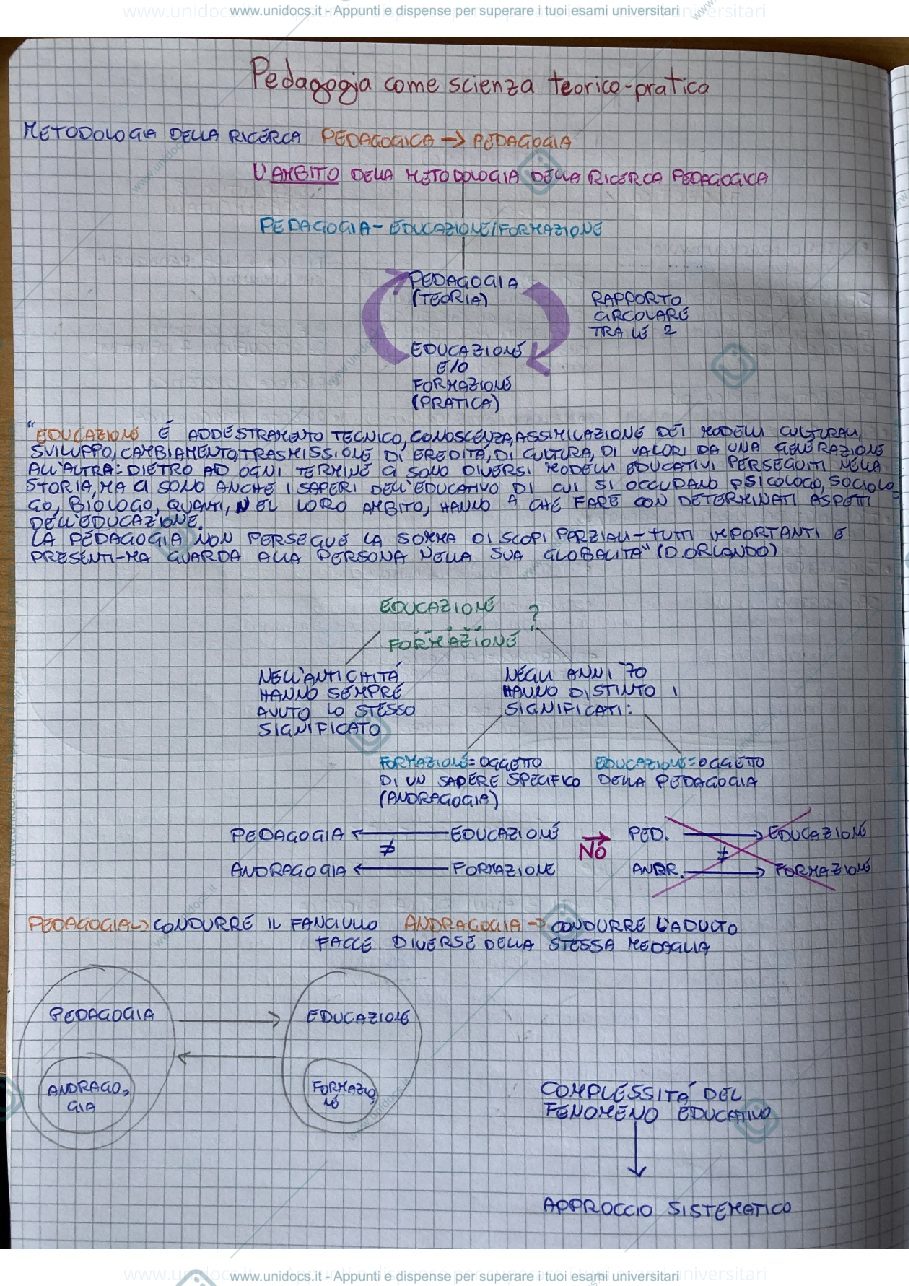 Anteprima pagina 2 — Pedagogia come scienza teorico-pratica e le questioni con cui si confronta la ricerca scientifica