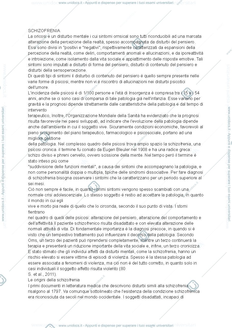 Anteprima pagina 1 — La schizofrenia