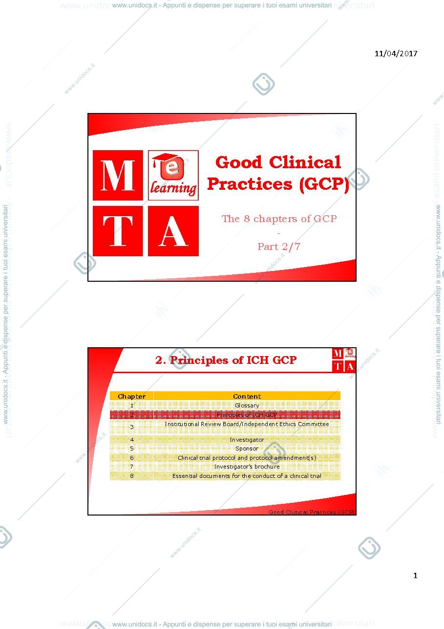 Anteprima pagina 1 — Principles of ICH GCP
