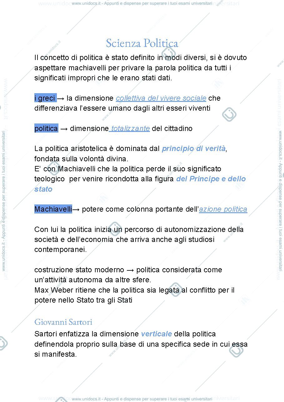 Anteprima pagina 1 — scienza politica