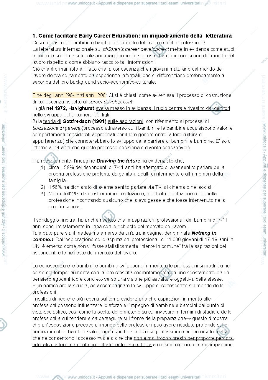 Anteprima pagina 1 — Early Career Education. Strategie e prospettive di orientamento