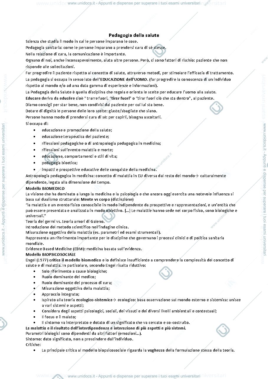Anteprima pagina 1 — Pedagogia della salute