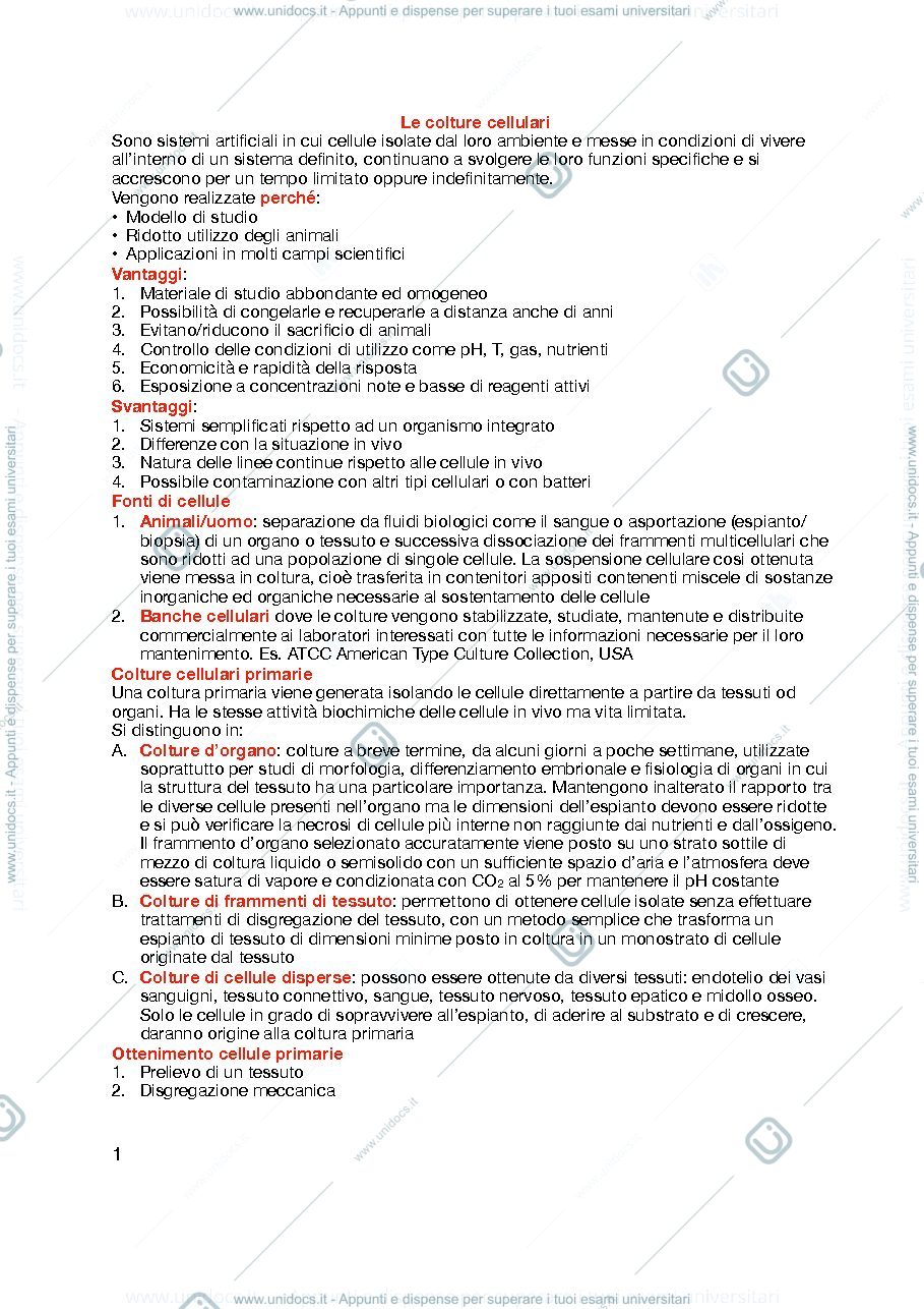 Anteprima pagina 1 — Metdologie cellulari