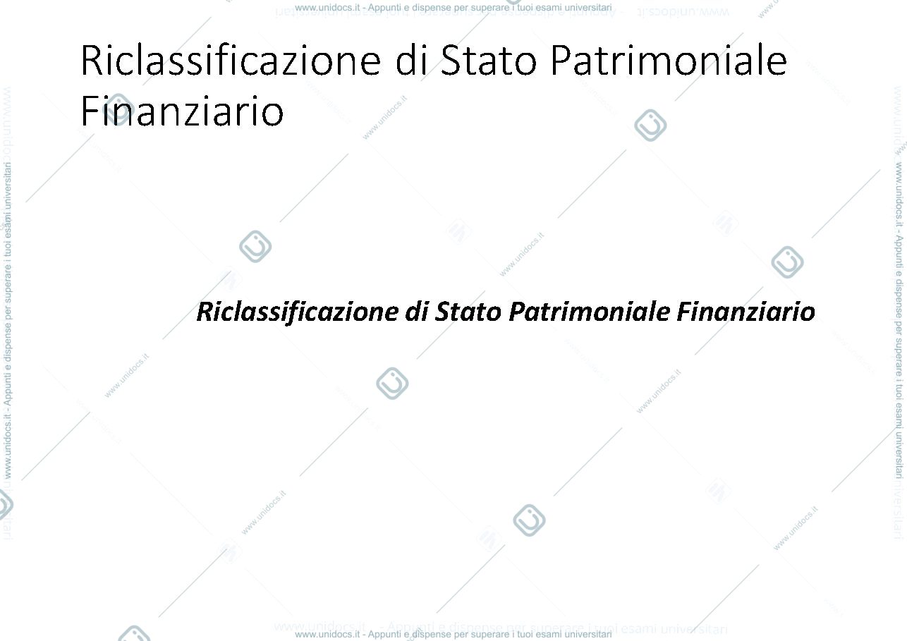 Anteprima pagina 1 — riclassificazione stato patrimoniale
