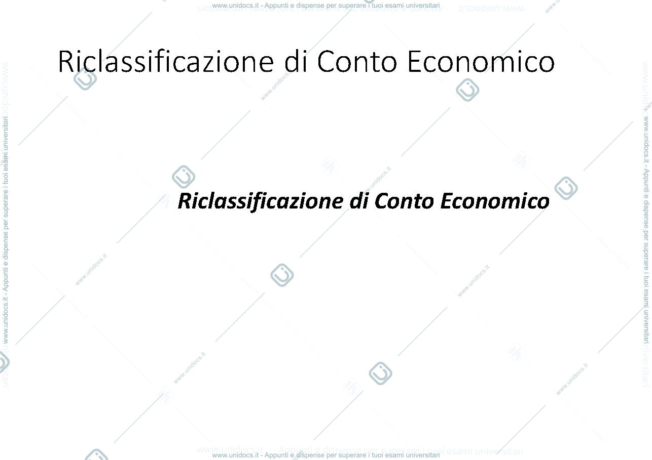 Anteprima pagina 2 — riclassificazione di conto economico