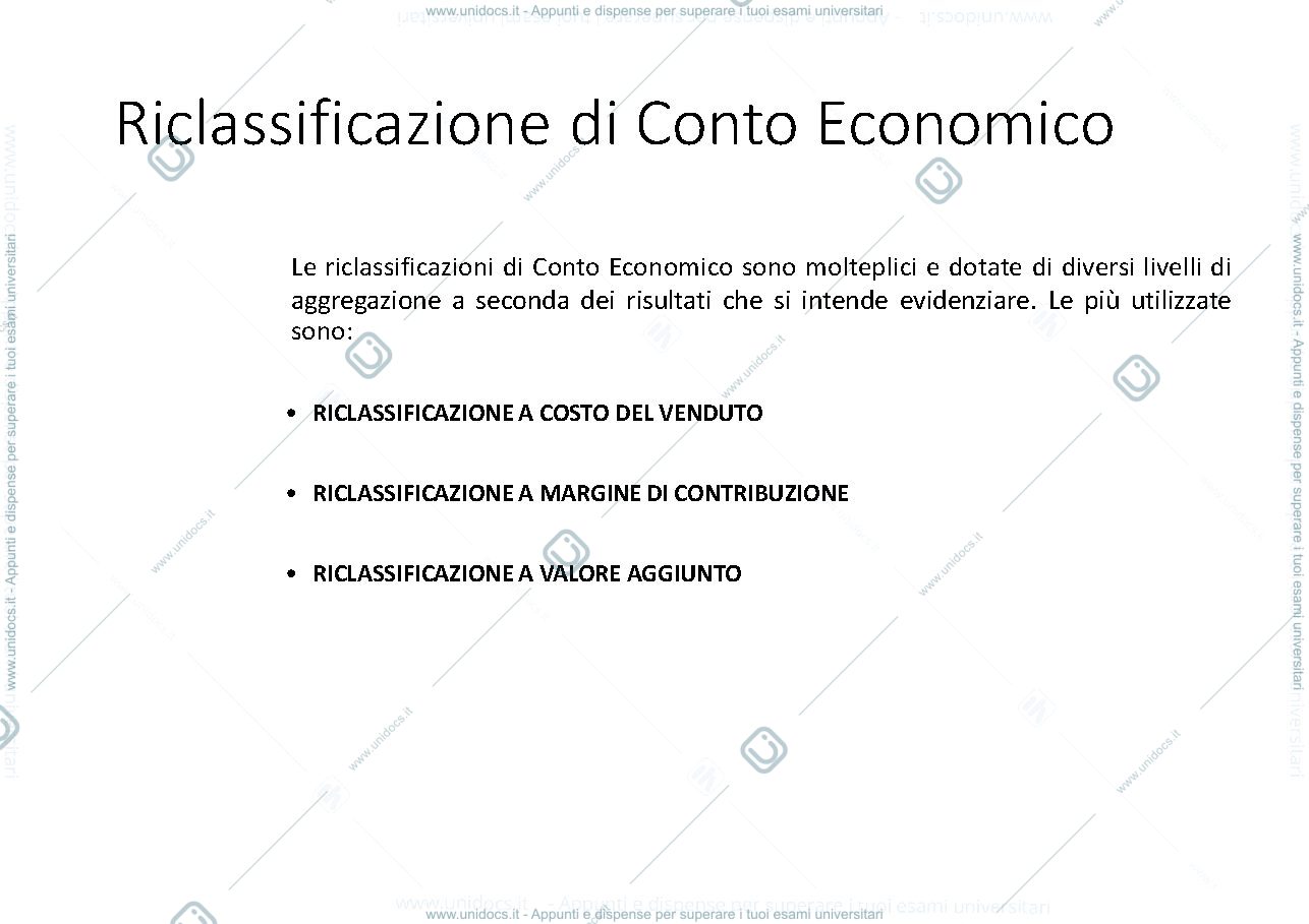 Anteprima pagina 3 — riclassificazione di conto economico