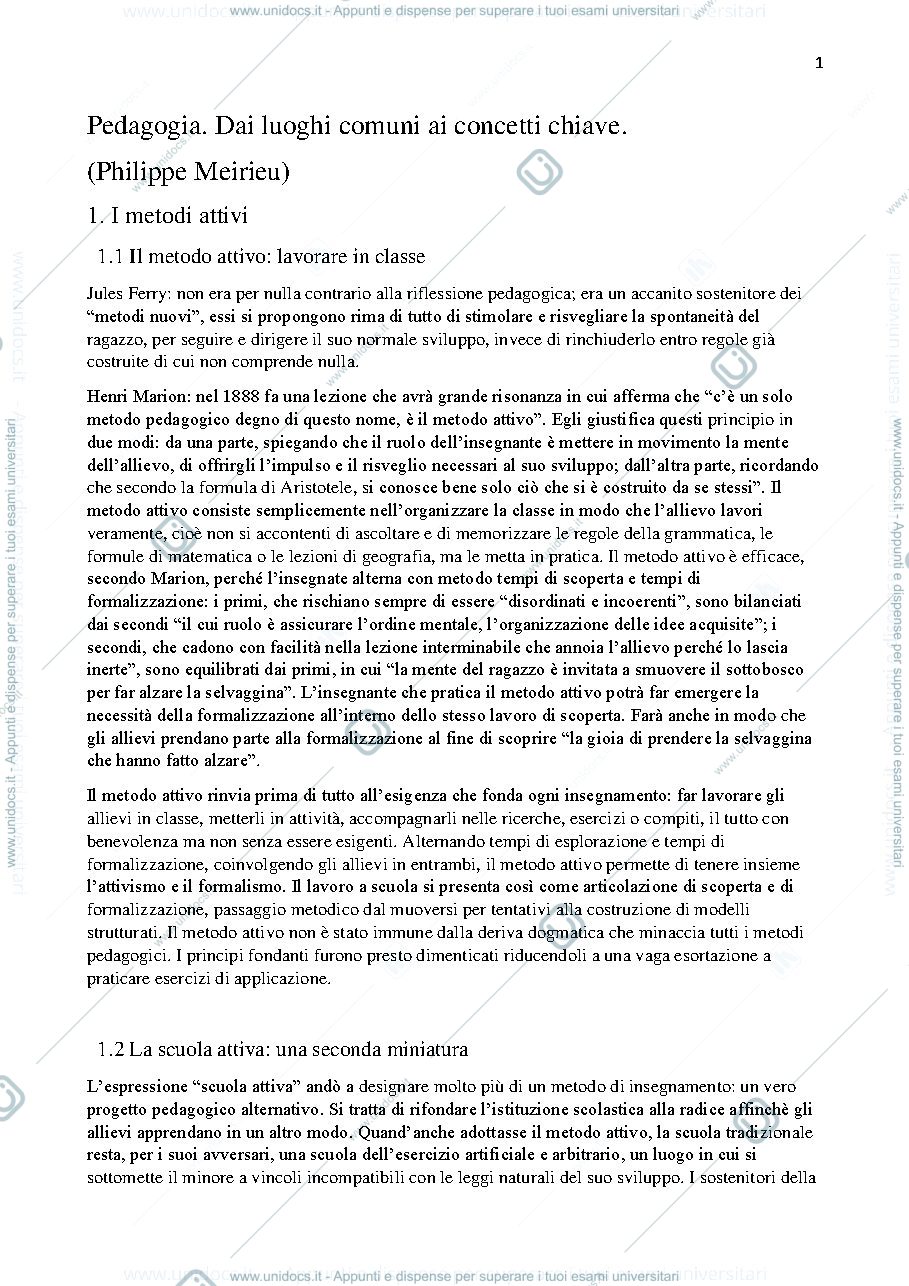 Anteprima pagina 1 — Pedagogia. Dai luoghi comuni ai concetti chiave. 