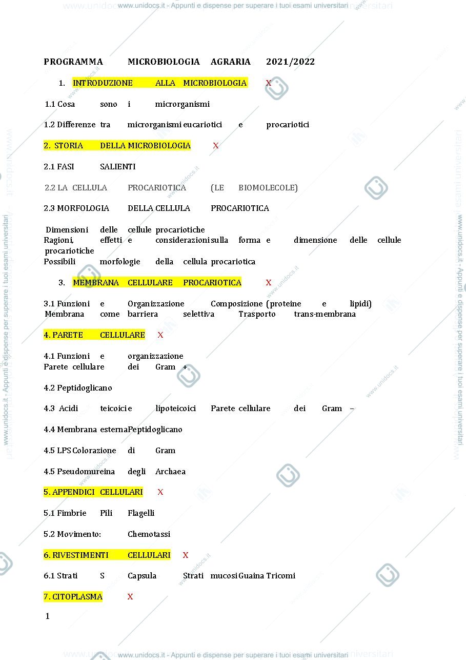 Anteprima pagina 1 — Prima parte corso microbiologia 