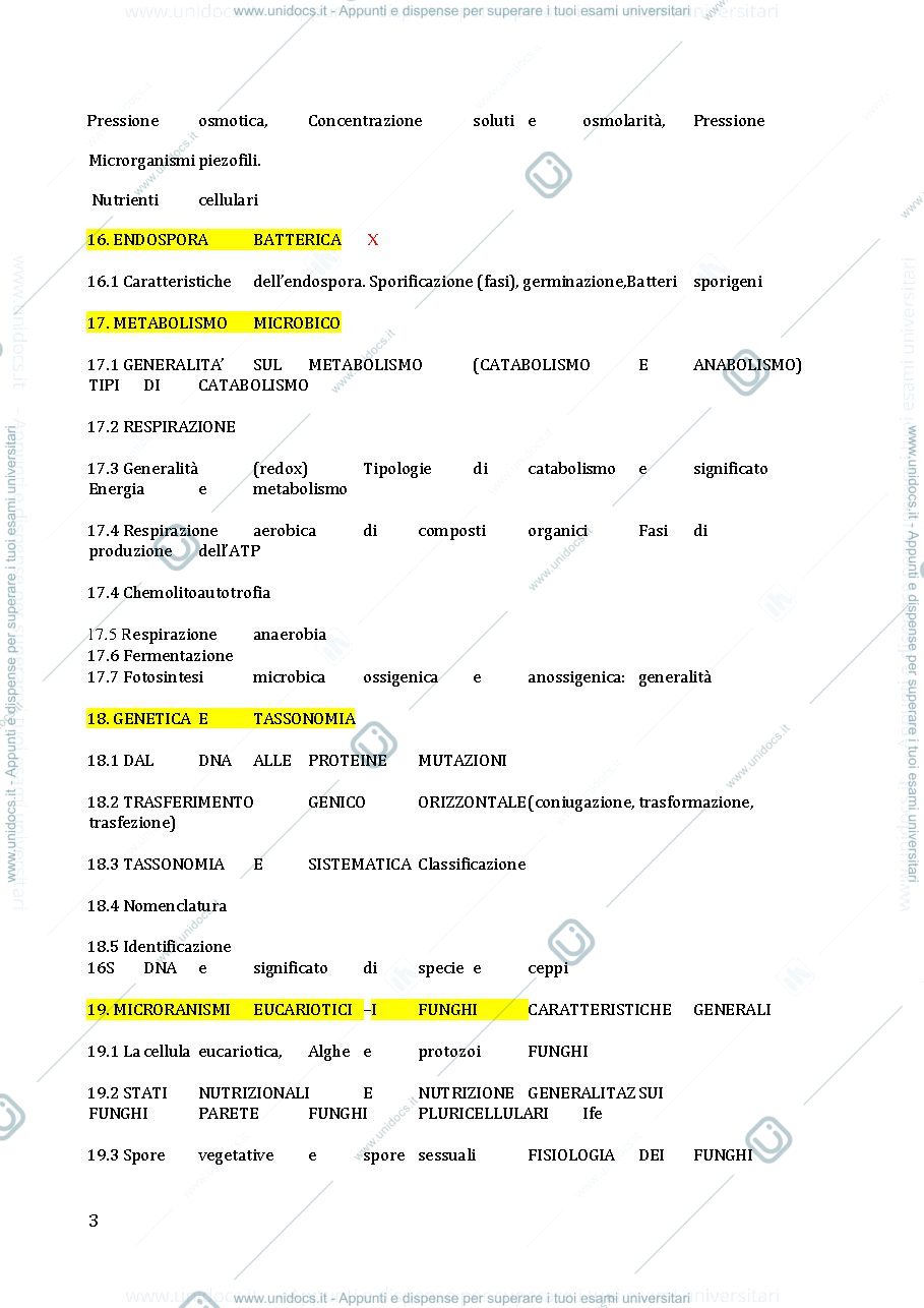 Anteprima pagina 3 — Prima parte corso microbiologia 