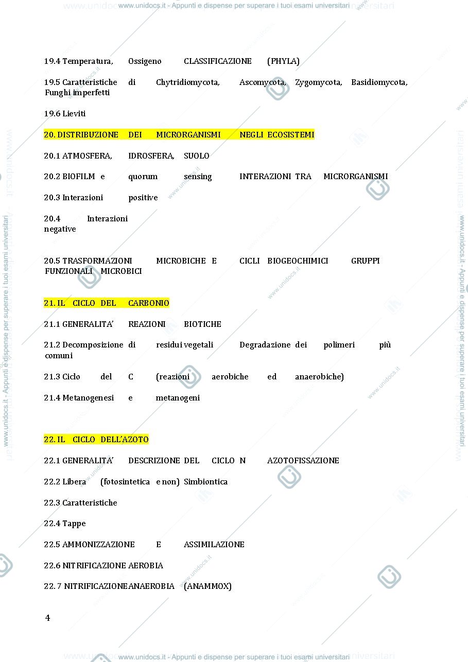 Anteprima pagina 4 — Prima parte corso microbiologia 