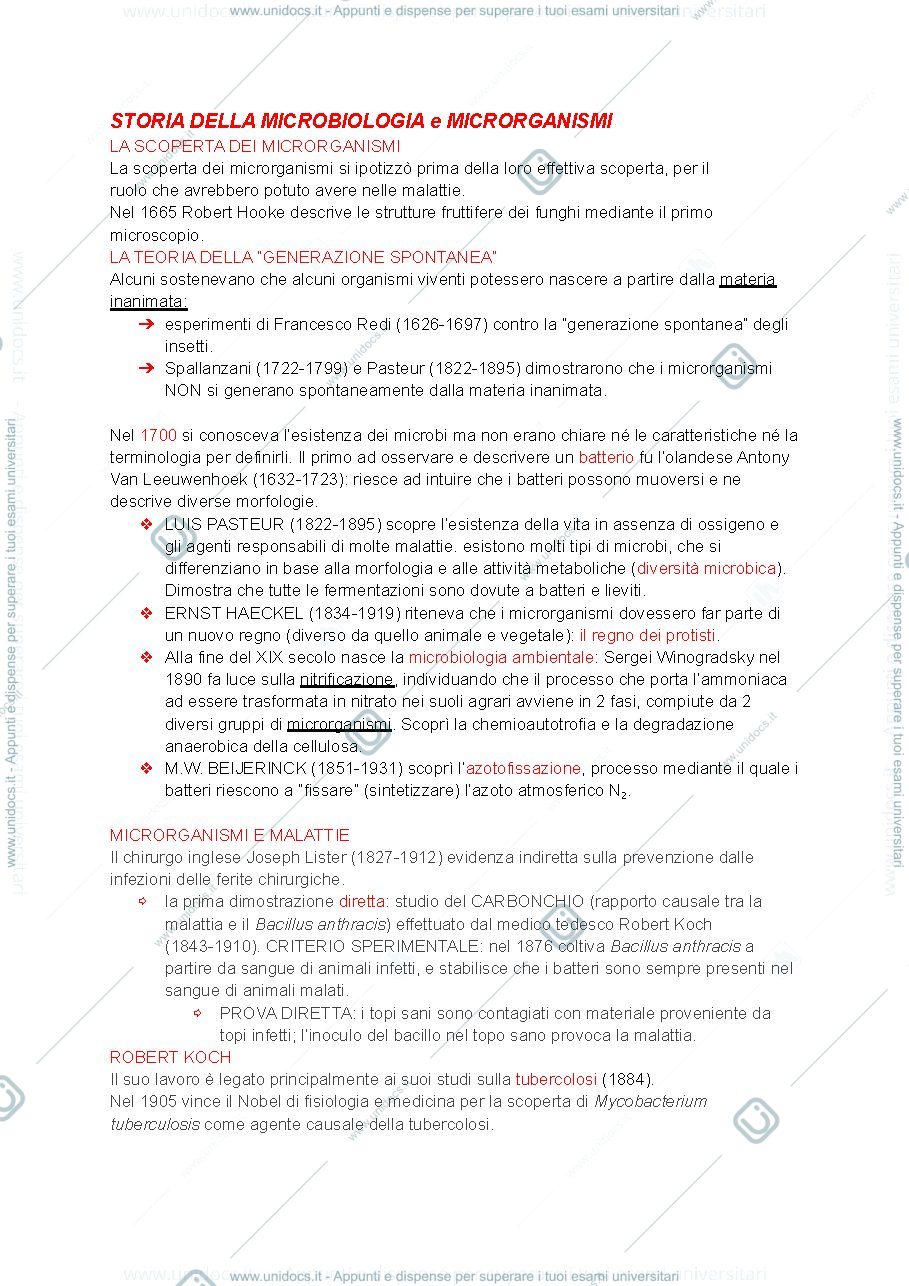 Anteprima pagina 1 — MICROBIOLOGIA AGRARIA riassunto