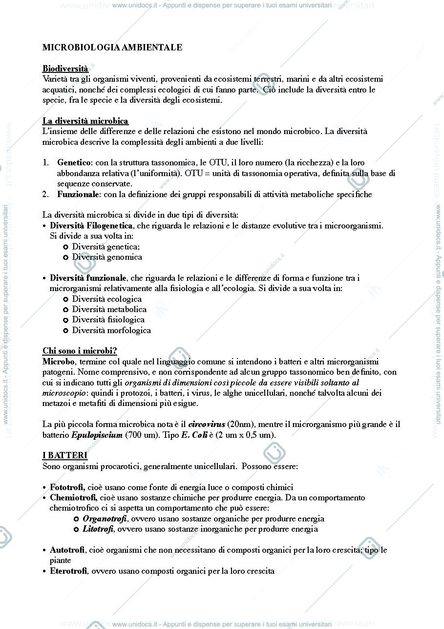 Anteprima pagina 1 — microbiologia ambientale