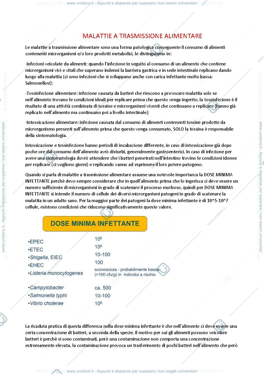 Anteprima pagina 1 — Malattie a trasmissione alimentare