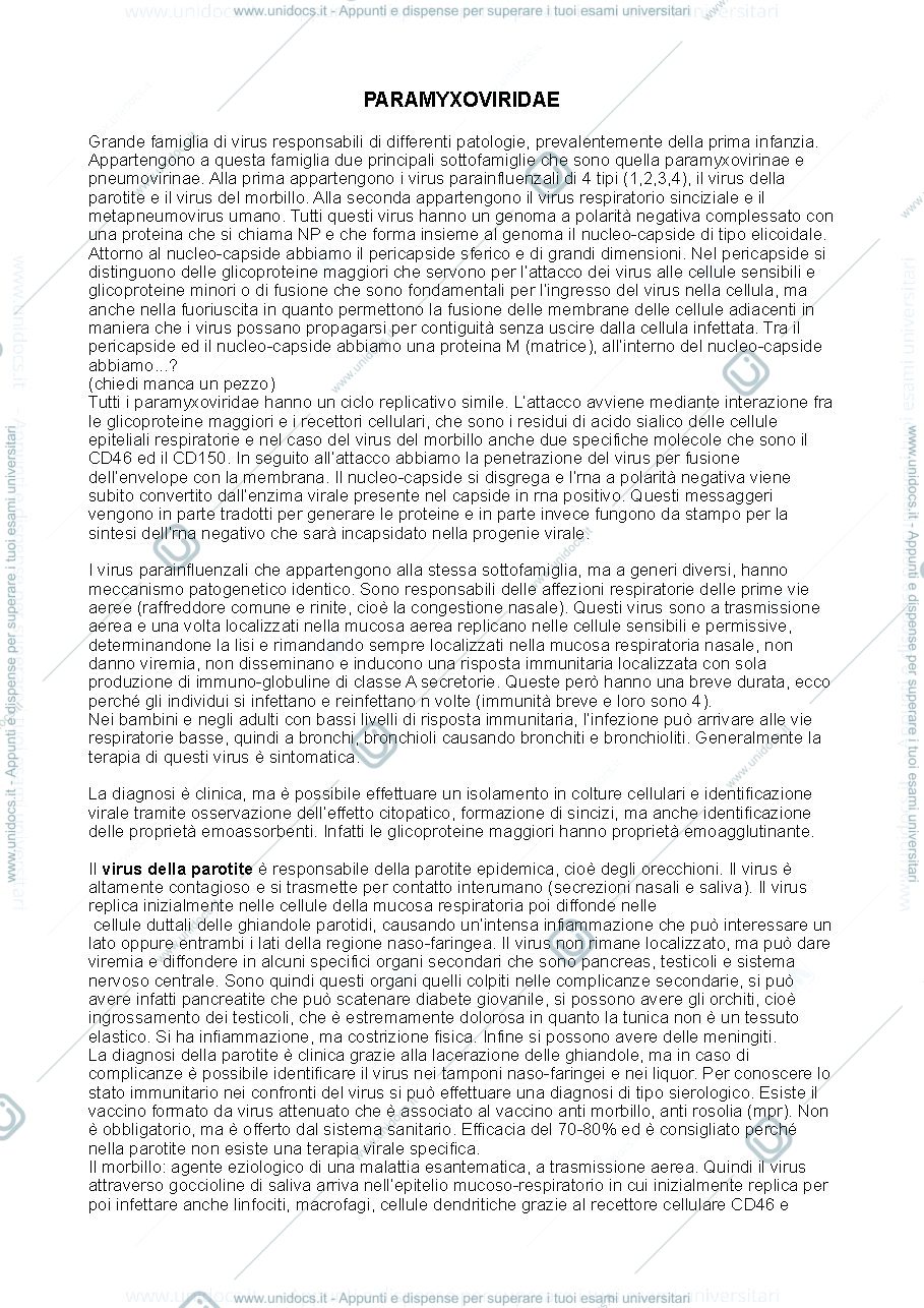 Anteprima pagina 1 — Paramyxoviridae