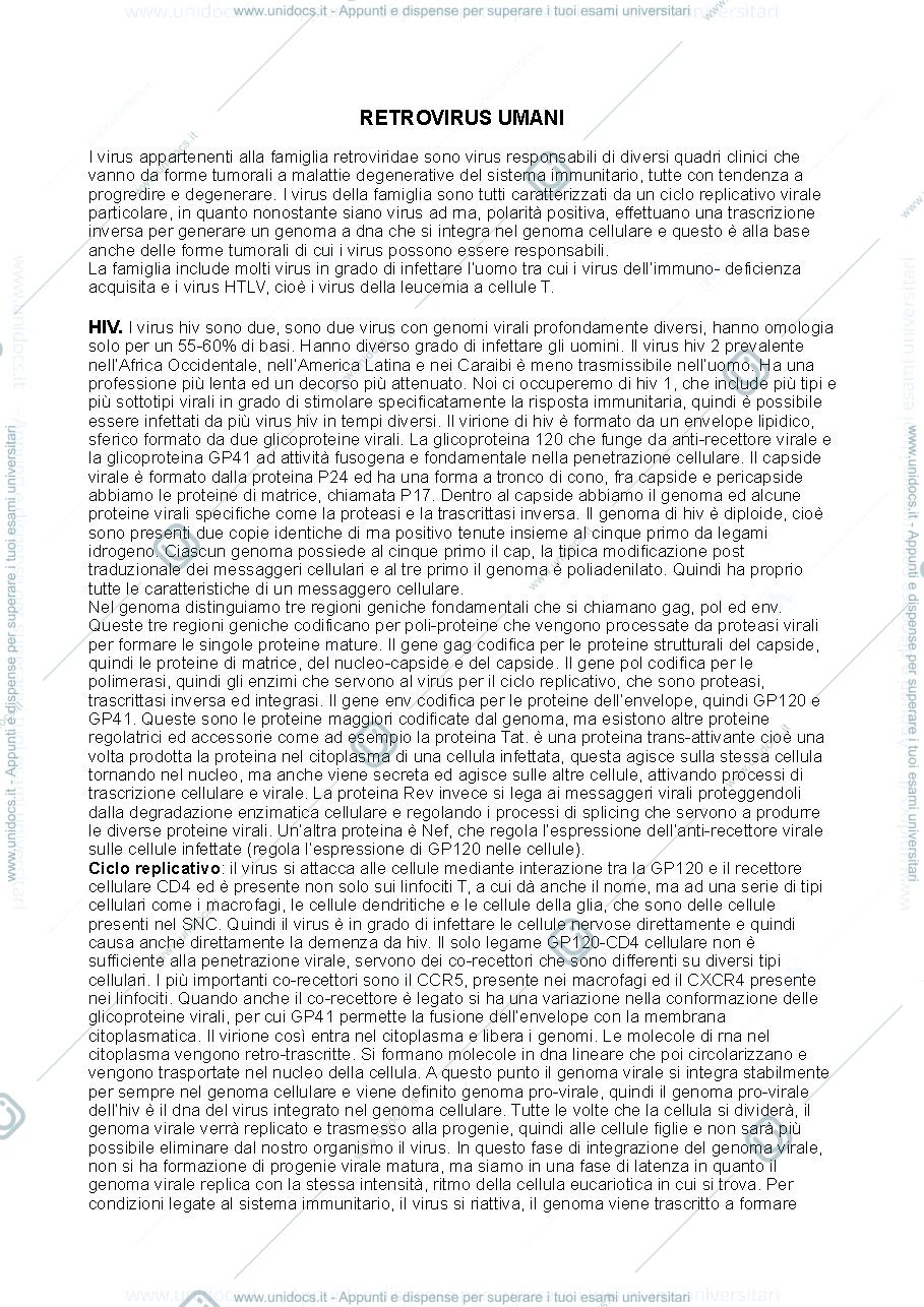 Anteprima pagina 1 — Retrovirus umani