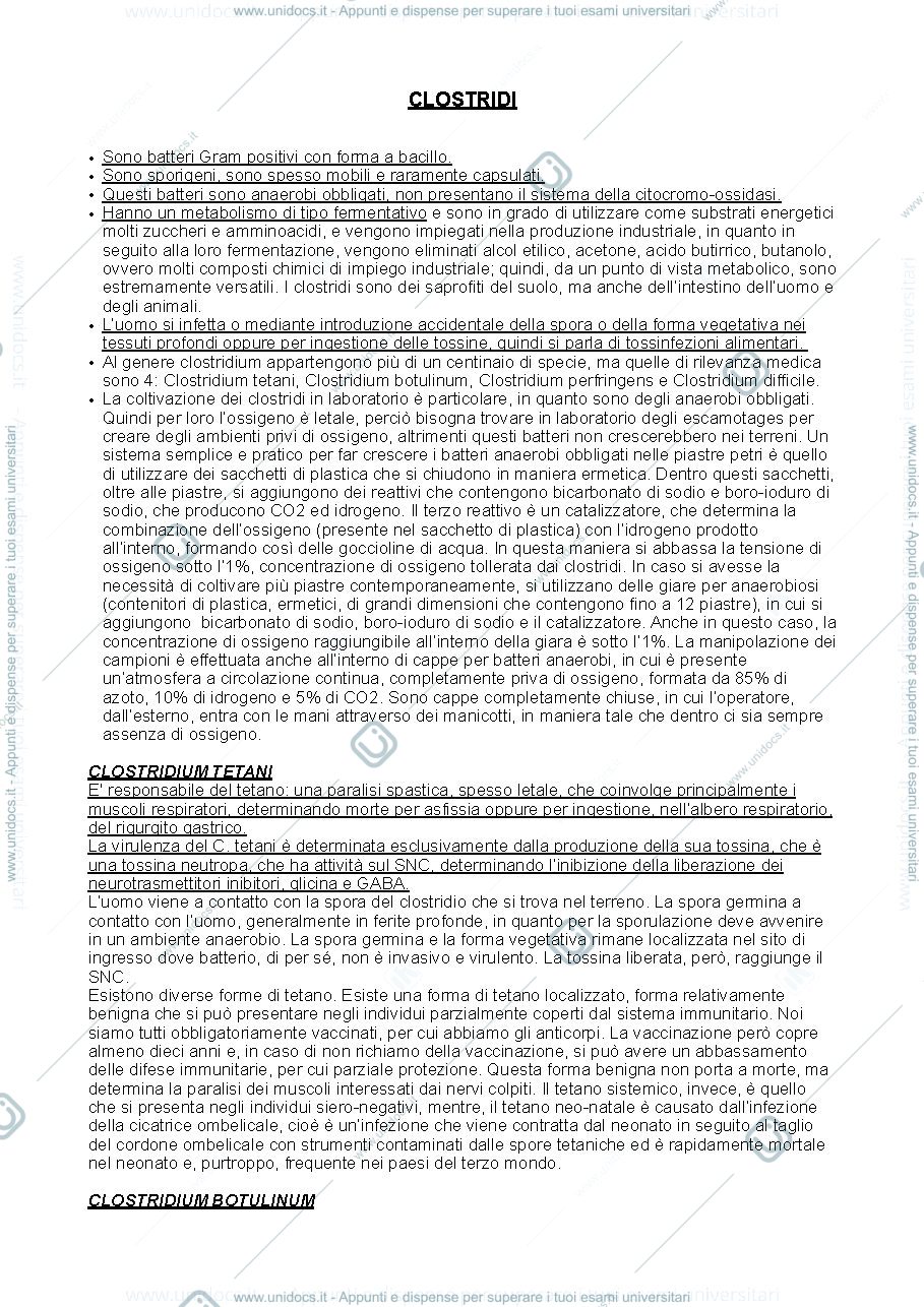 Anteprima pagina 1 — Clostridi