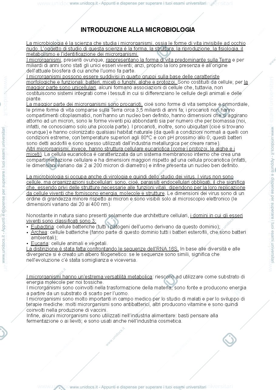 Anteprima pagina 1 — Introduzione alla microbiologia