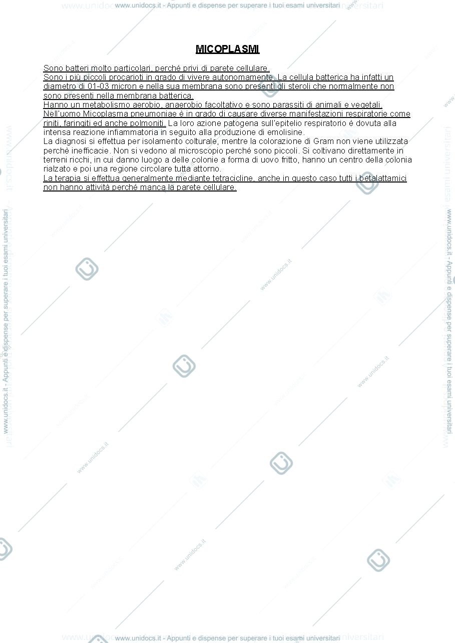 Anteprima pagina 1 — Micoplasmi