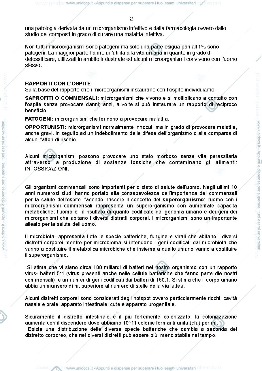 Anteprima pagina 2 — Microbiologia - Appunti di lezionI