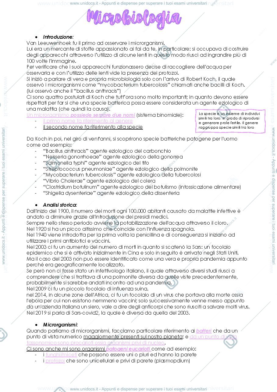 Anteprima pagina 1 — MICROBIOLOGIA 