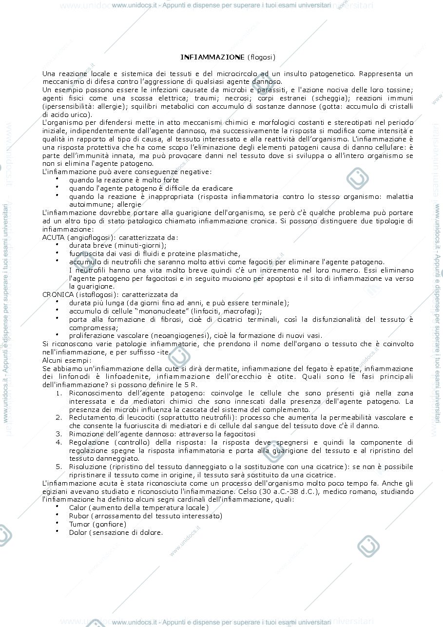 Anteprima pagina 1 — PATOLOGIA GENERALE 