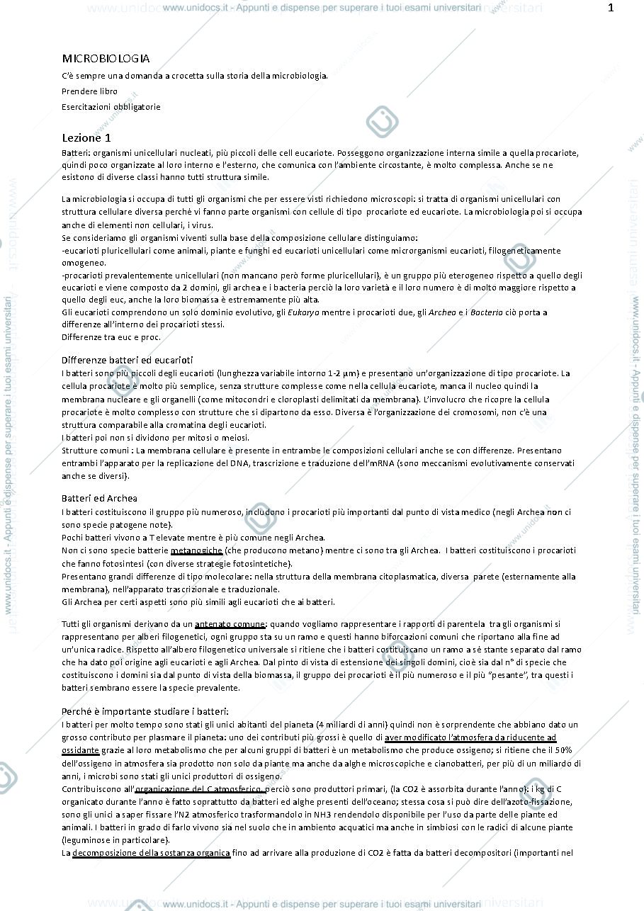 Anteprima pagina 1 — microbiologia generale
