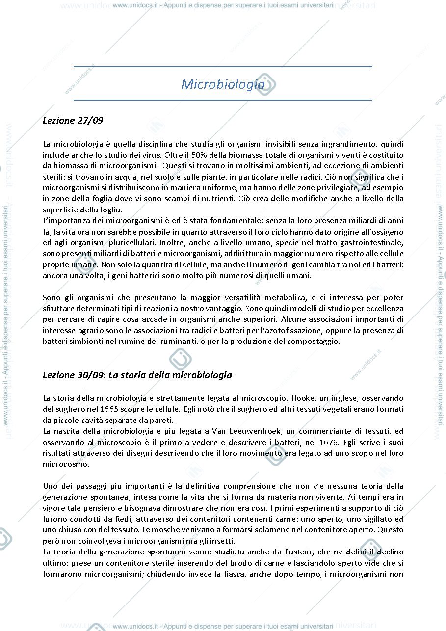 Anteprima pagina 1 — Microbiologia