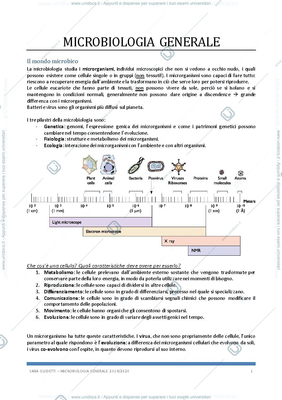 Anteprima pagina 1 — Microbiologia generale