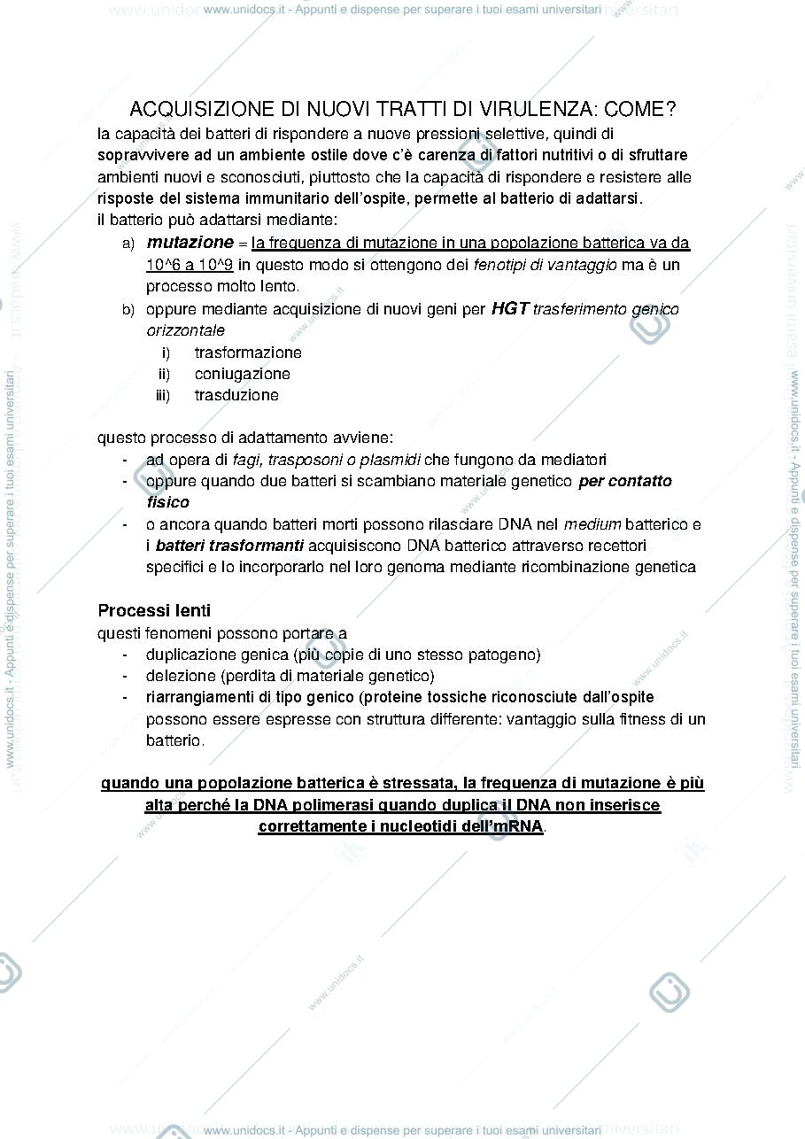 Anteprima pagina 5 — APPUNTI DI BASI MOLECOLARI DELLA PATOGENICITA' MICROBICA