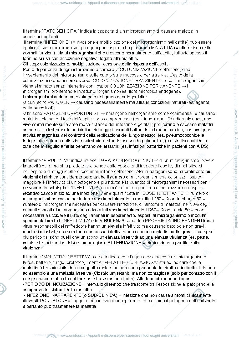 Anteprima pagina 2 — APPUNTI DI ASPETTI MOLECOLARI DI INTERAZIONE MICRORGANISMO-OSPITE