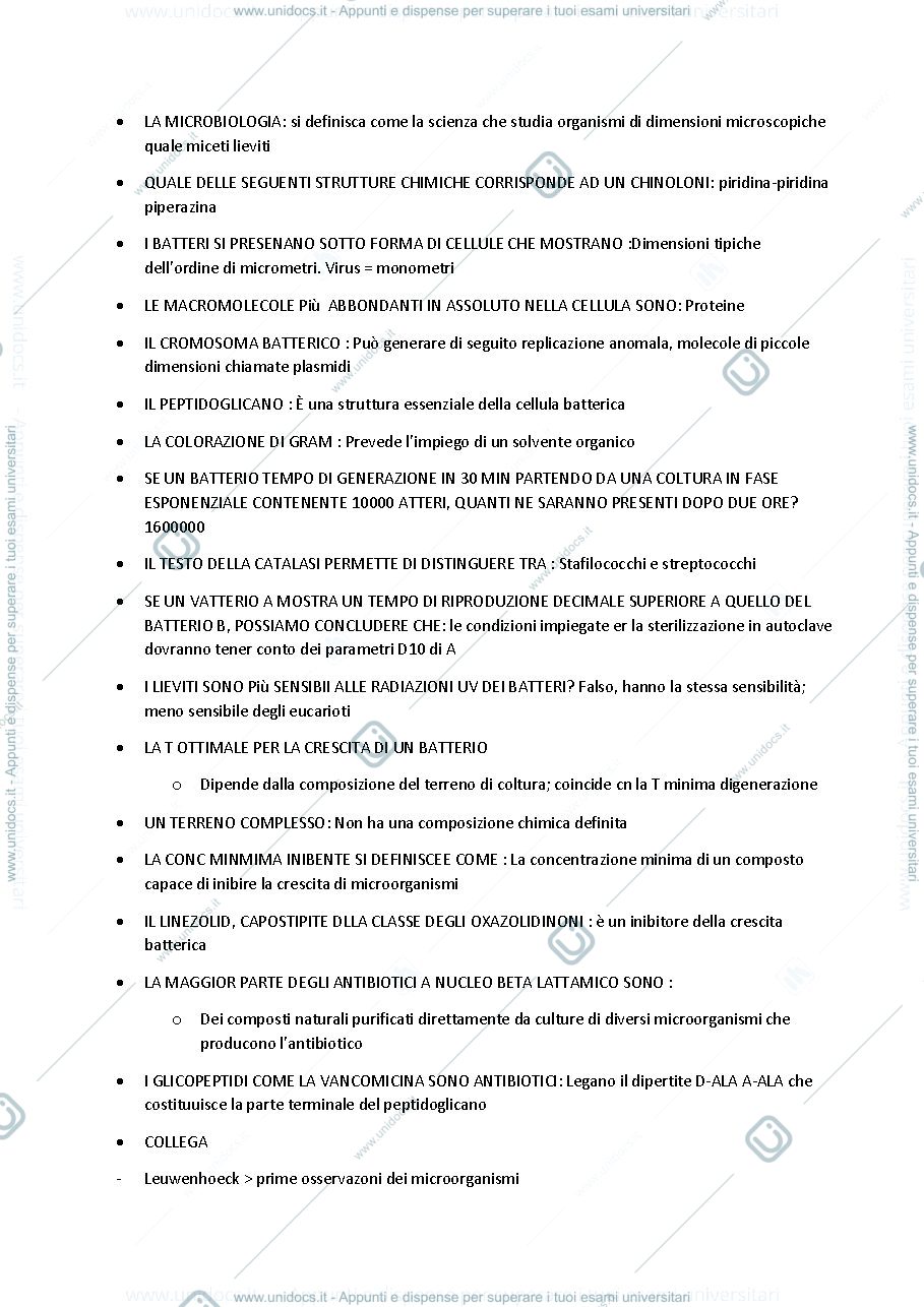 Anteprima pagina 1 — domande microbiologia