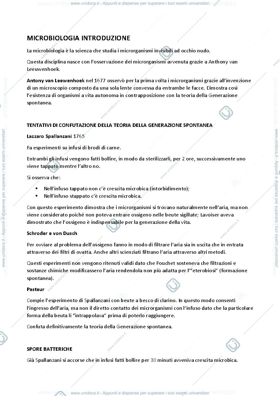 Anteprima pagina 1 — Sbobine Microbiologia 2023-2024
