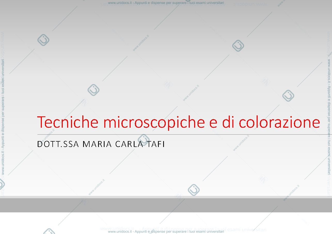 Anteprima pagina 1 — Tecniche microscopiche 