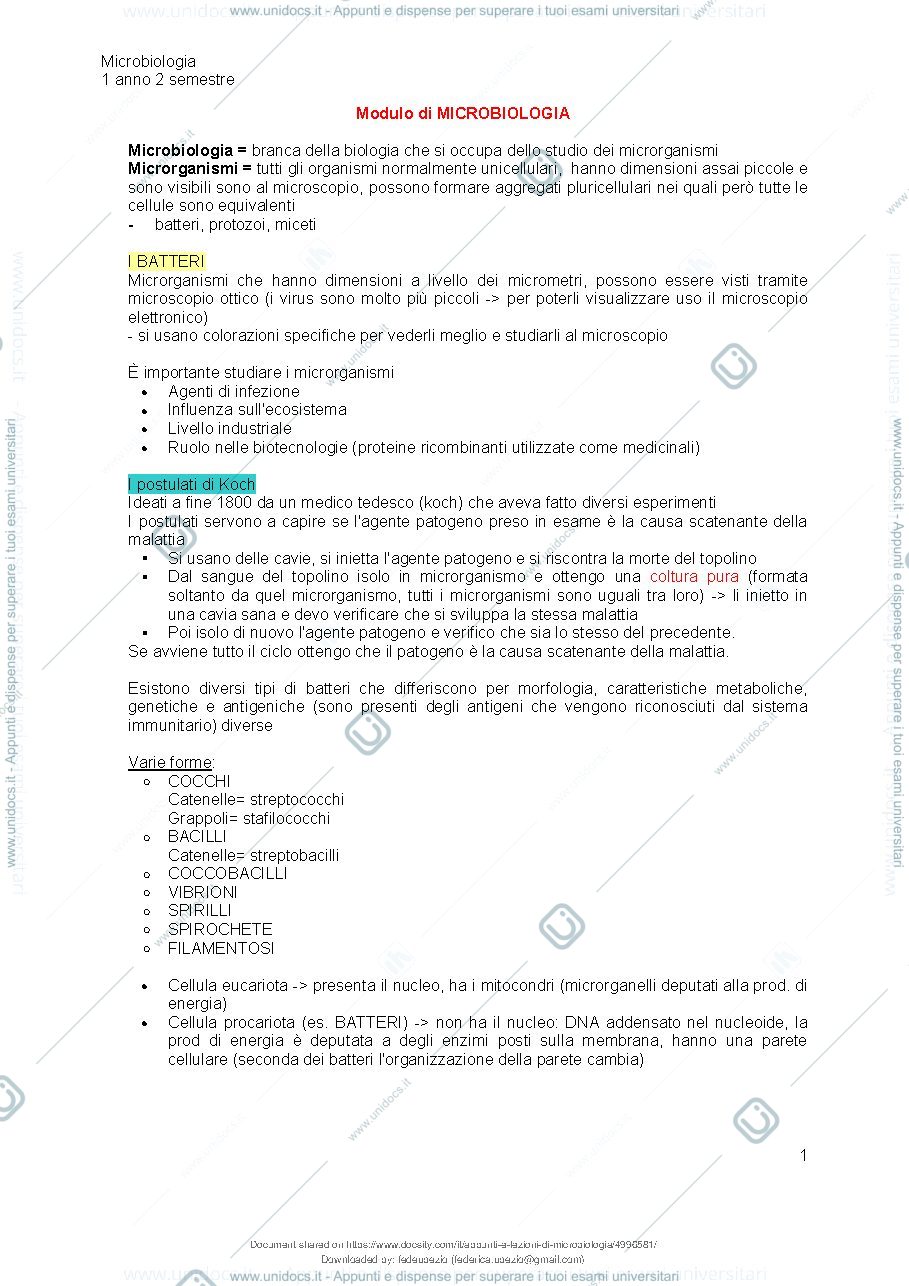 Anteprima pagina 2 — Microbiologia