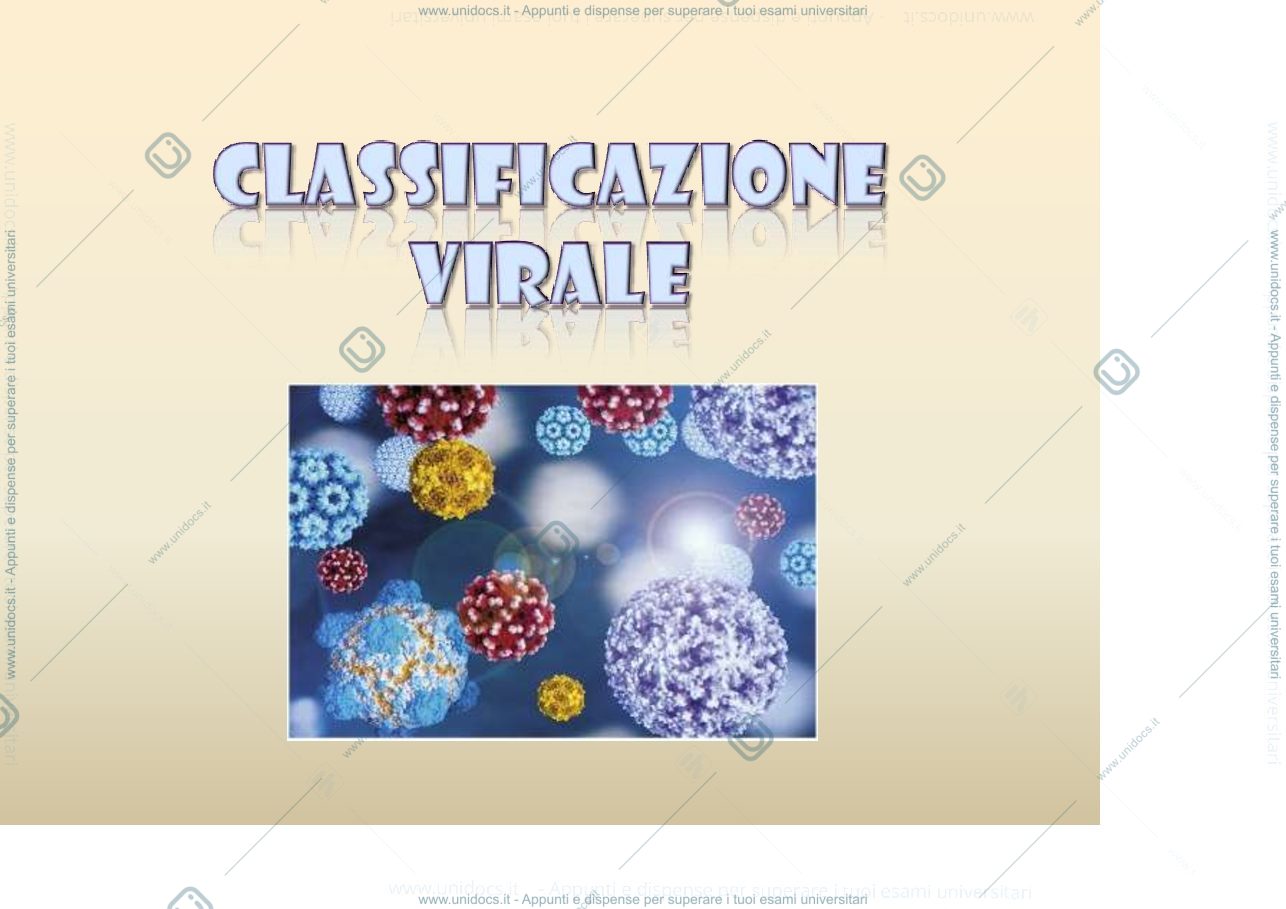 Anteprima pagina 1 — Classificazione virus