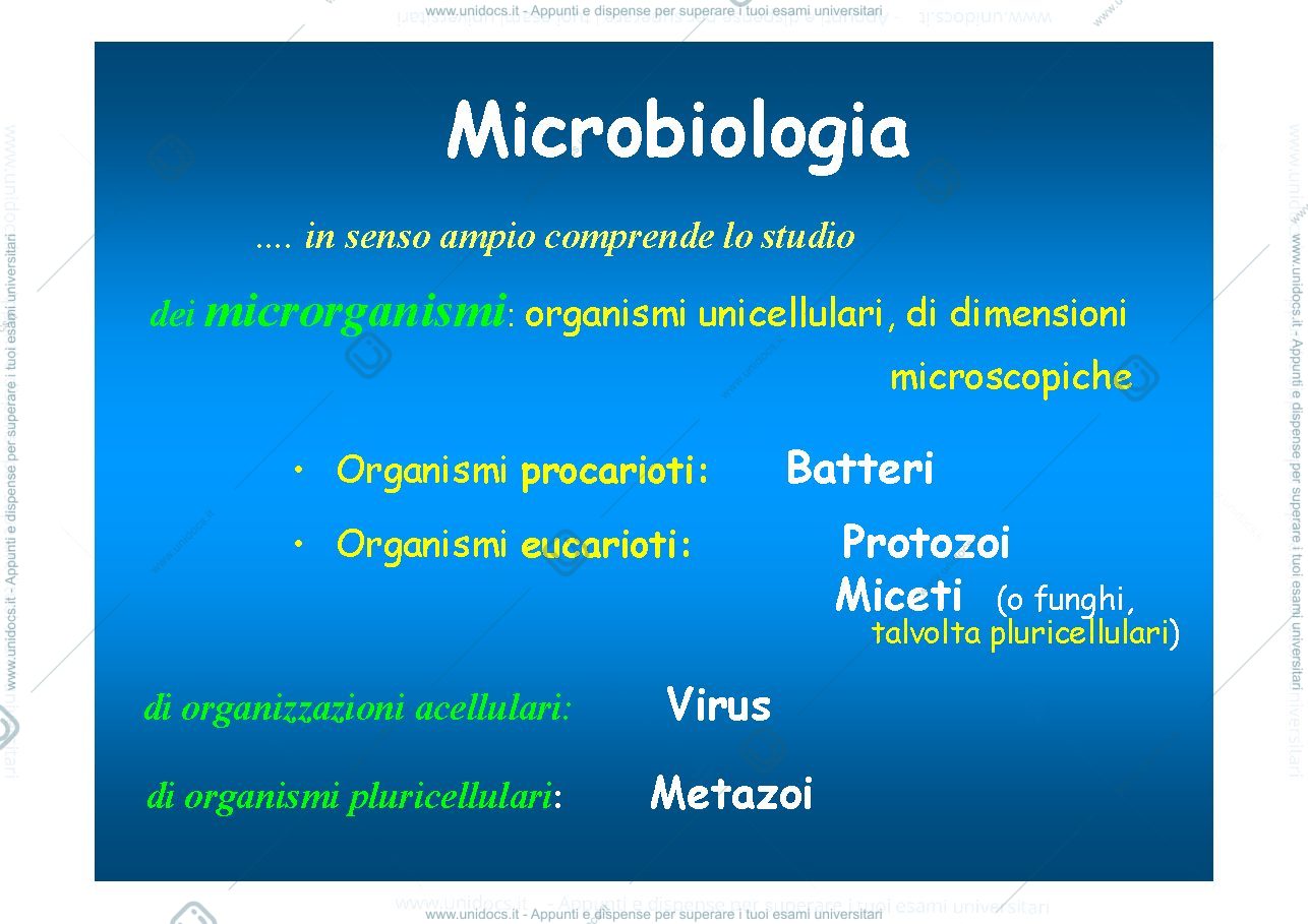 Anteprima pagina 1 — LEZIONE 1 - microbiologia