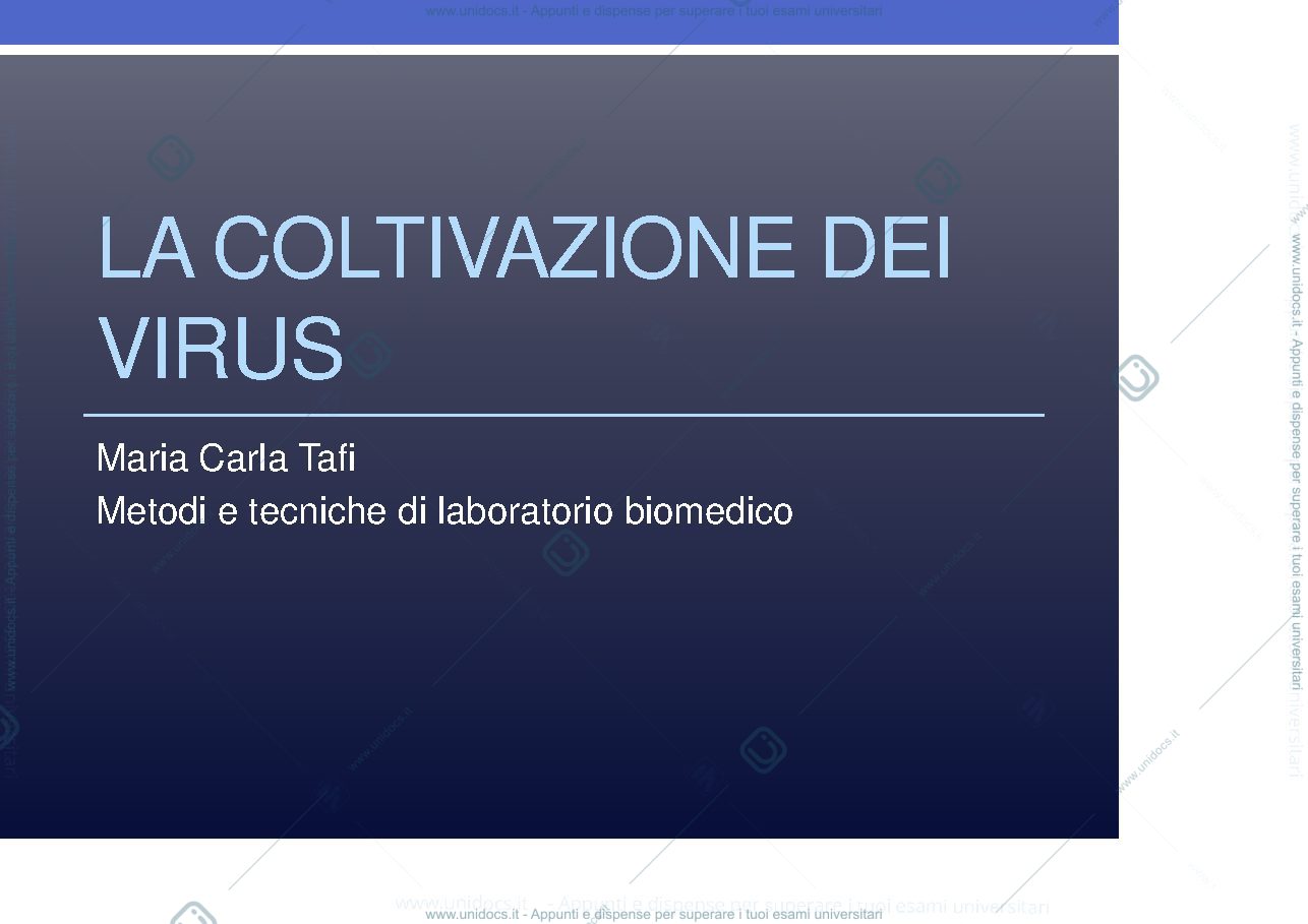 Anteprima pagina 1 — La coltivazione dei virus 