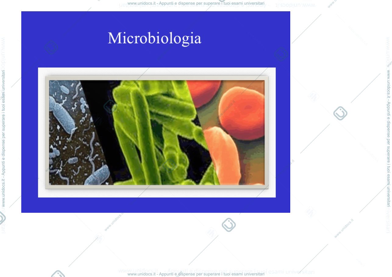 Anteprima pagina 1 — Microbiologia slide ppt