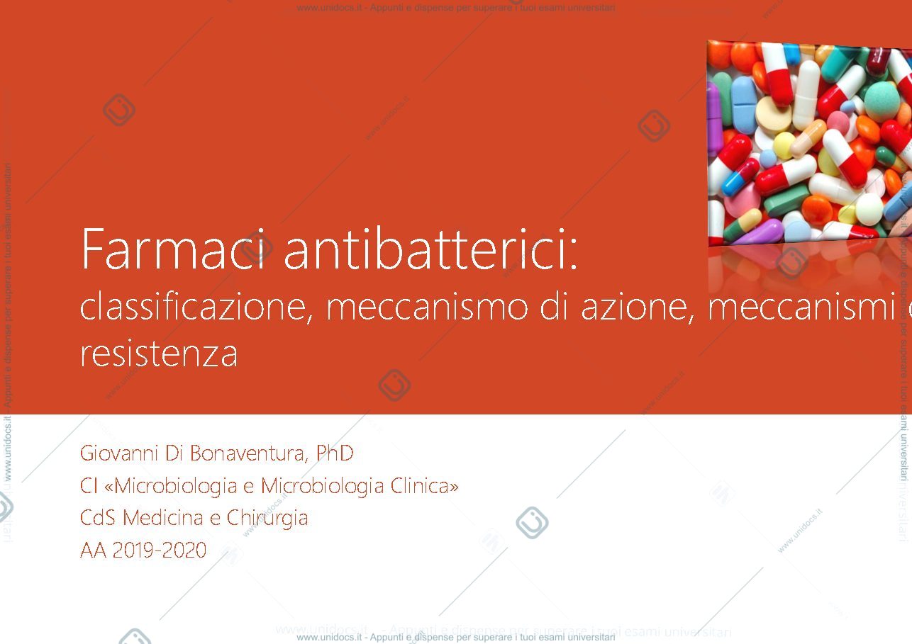 Anteprima pagina 1 —  farmaci antibatterici
