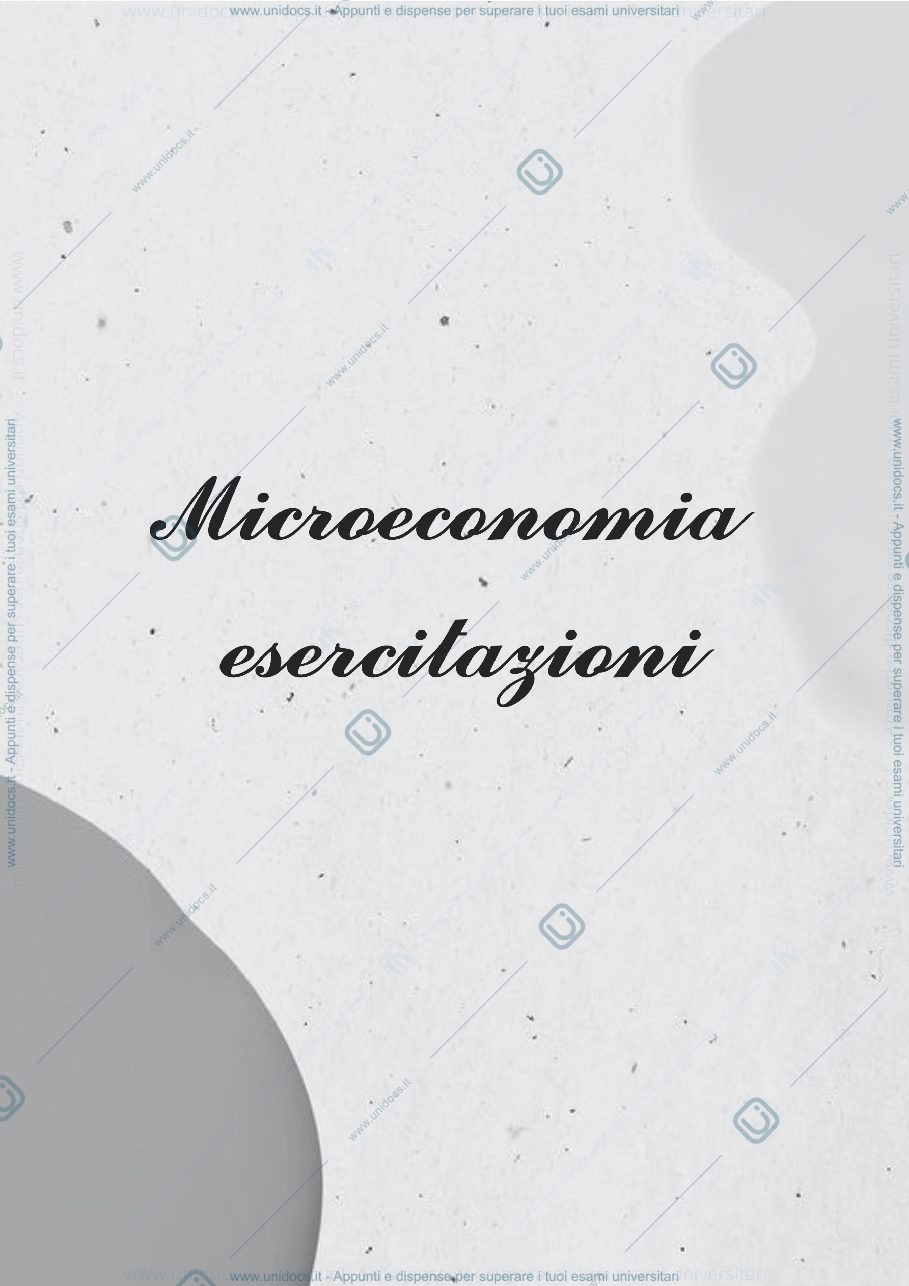 Anteprima pagina 1 — Esercitazioni di Microeconomia