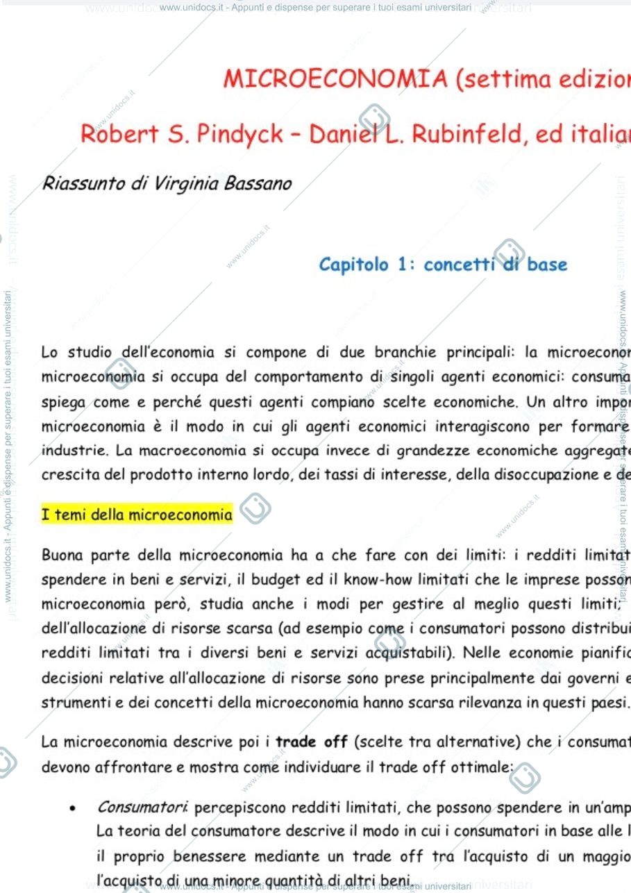 Anteprima pagina 1 — riassunti micro