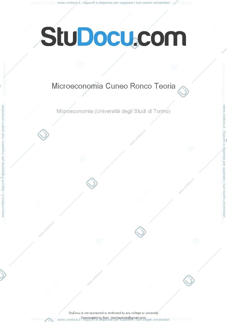 Anteprima pagina 1 — Riassunto Microeconomia Ronco