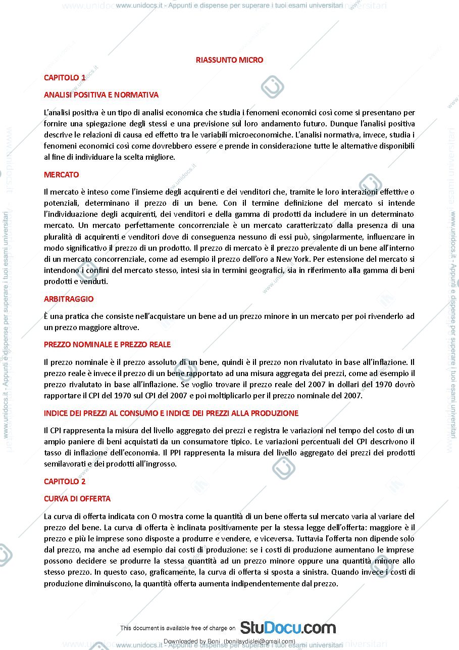 Anteprima pagina 2 — Riassunto Microeconomia Ronco