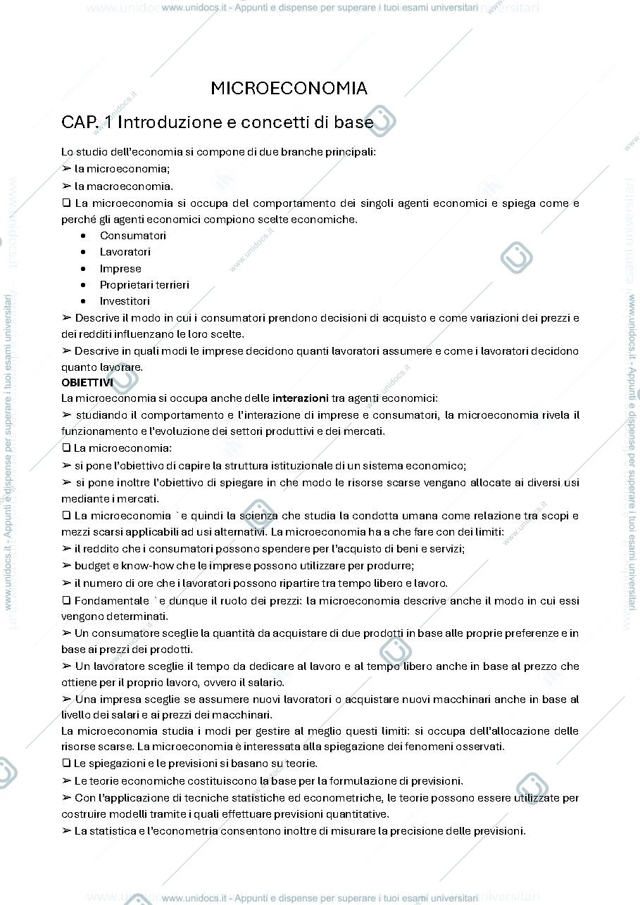 Anteprima pagina 1 — Microeconomia