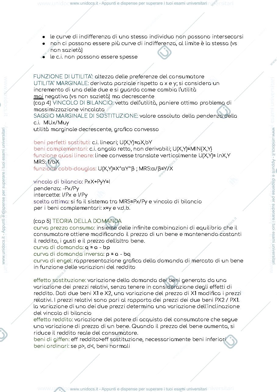 Anteprima pagina 2 — Riassunto elementi principali di microeconomia 