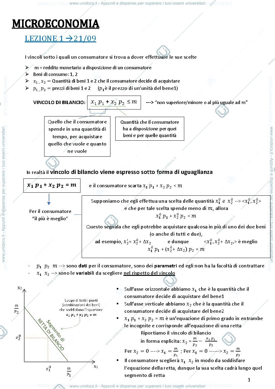 Anteprima pagina 1 — MICROECONOMIA 