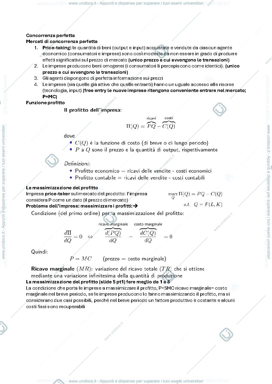 Anteprima pagina 1 — secondo parziale microeconomia 